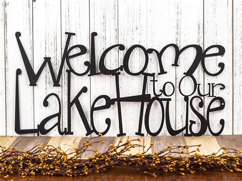 Outdoor Metal Lake House Signs 